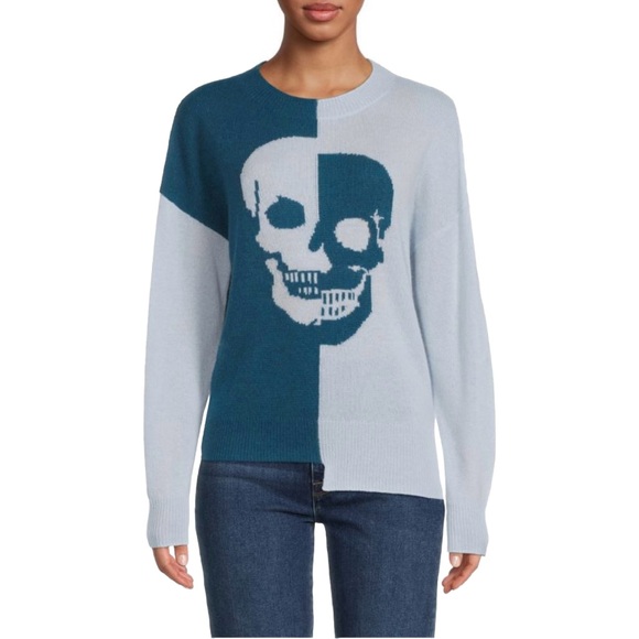 Skull Cashmere Sweaters - Skull Cashmere Colorblock Skull Sweater | 100% Cashmere | S 💀